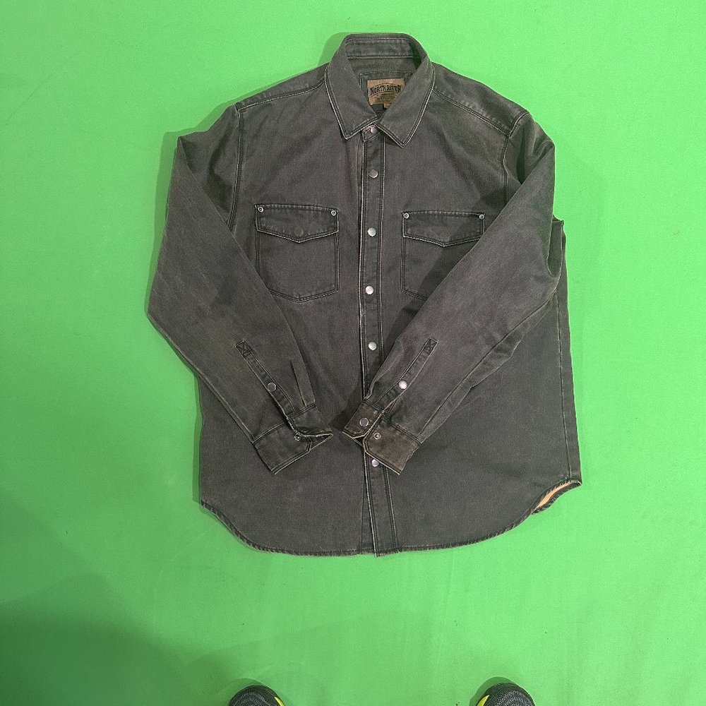 North River Men’s Size Large long Sleeve Cotton Suede Shirt Jacket